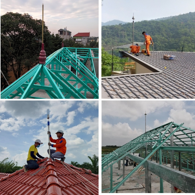 Thi công hệ thống chống sét cho khách hàng ở Nhơn Trạch, Đồng Nai Thi công hệ thống chống sét cho khách hàng ở Long Thành